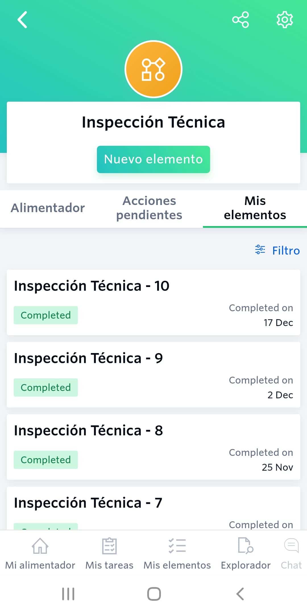 Inspección técnica desde el móvil